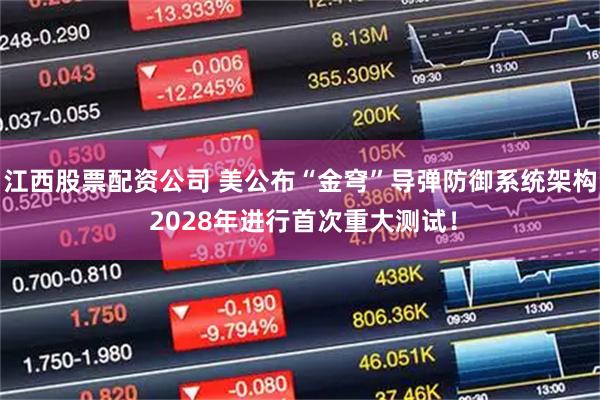 江西股票配资公司 美公布“金穹”导弹防御系统架构 2028年进行首次重大测试！